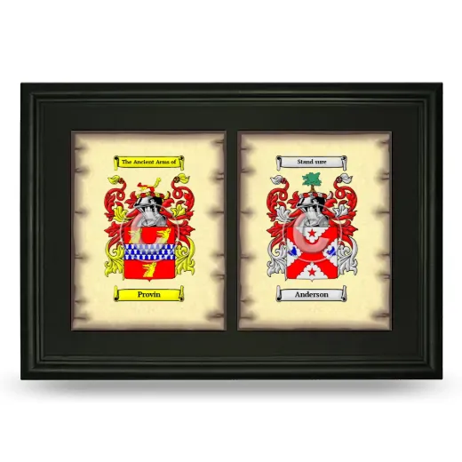 Double Coat of Arms Framed - Black