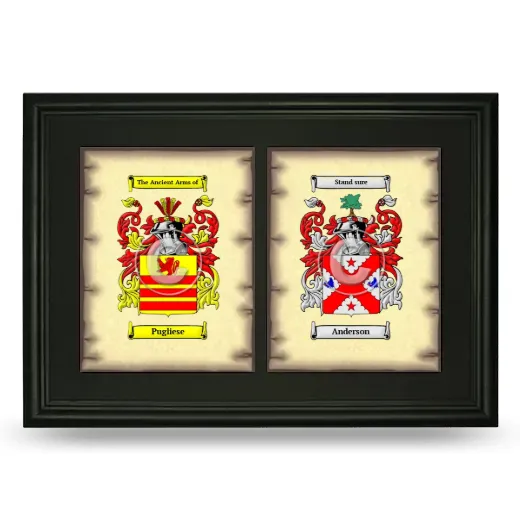 Double Coat of Arms Framed - Black