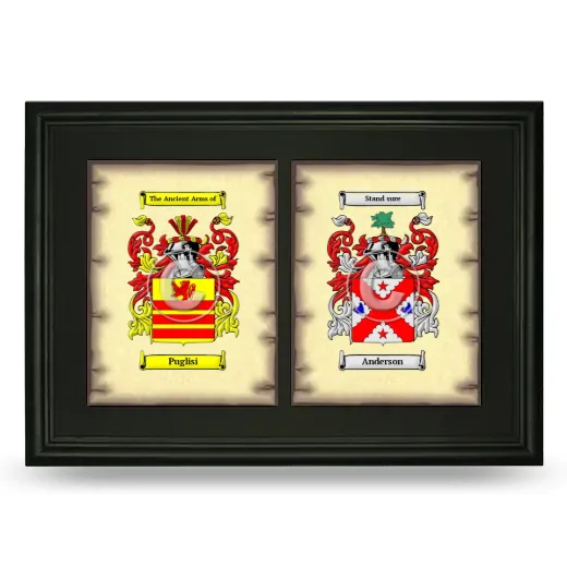 Double Coat of Arms Framed - Black