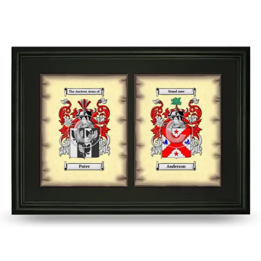 Double Coat of Arms Framed - Black