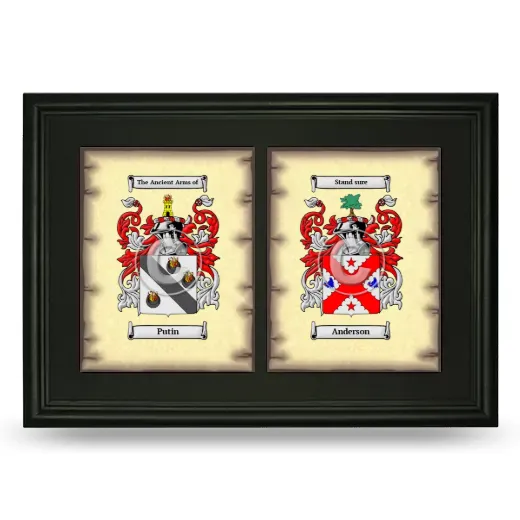 Double Coat of Arms Framed - Black