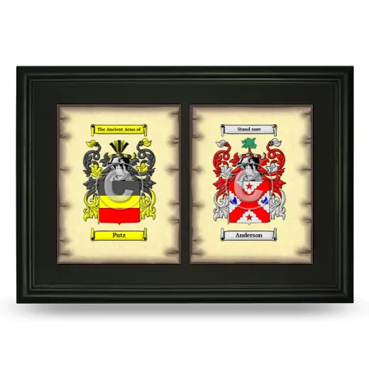 Double Coat of Arms Framed - Black