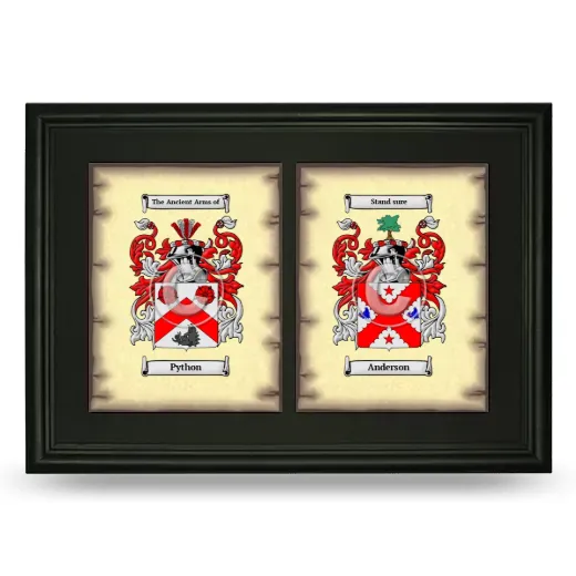 Double Coat of Arms Framed - Black