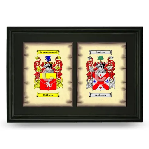 Double Coat of Arms Framed - Black