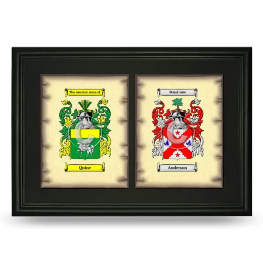 Double Coat of Arms Framed - Black