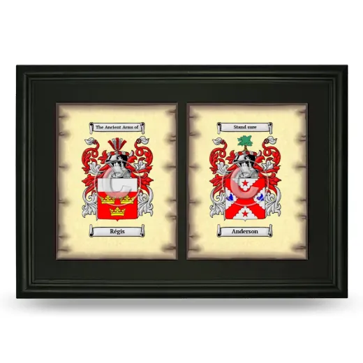 Double Coat of Arms Framed - Black