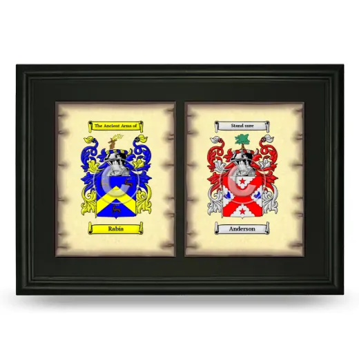 Double Coat of Arms Framed - Black