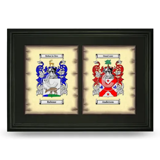 Double Coat of Arms Framed - Black