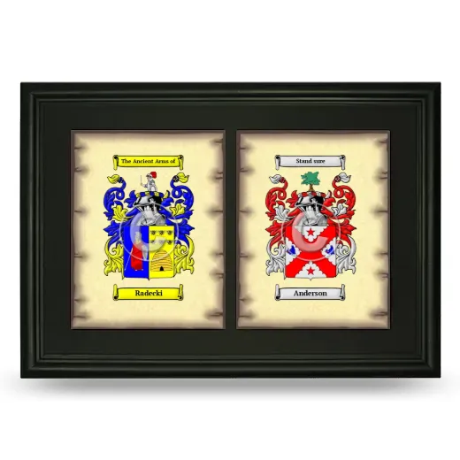 Double Coat of Arms Framed - Black
