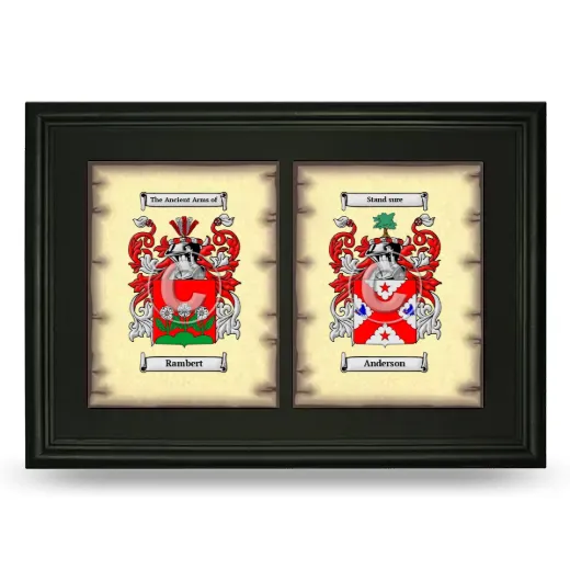 Double Coat of Arms Framed - Black