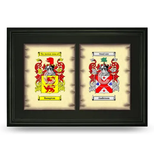 Double Coat of Arms Framed - Black