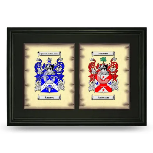 Double Coat of Arms Framed - Black