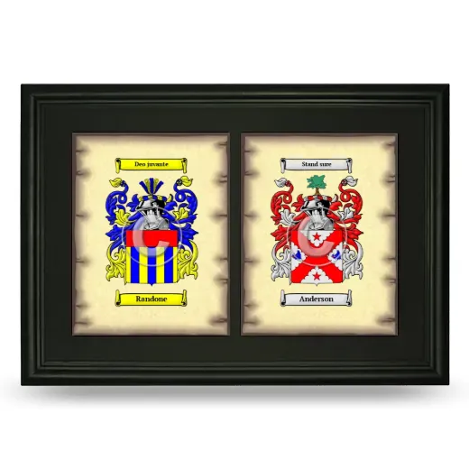 Double Coat of Arms Framed - Black