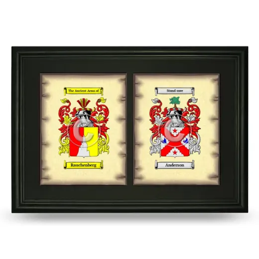 Double Coat of Arms Framed - Black