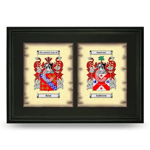 Double Coat of Arms Framed - Black