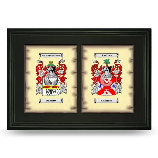 Double Coat of Arms Framed - Black