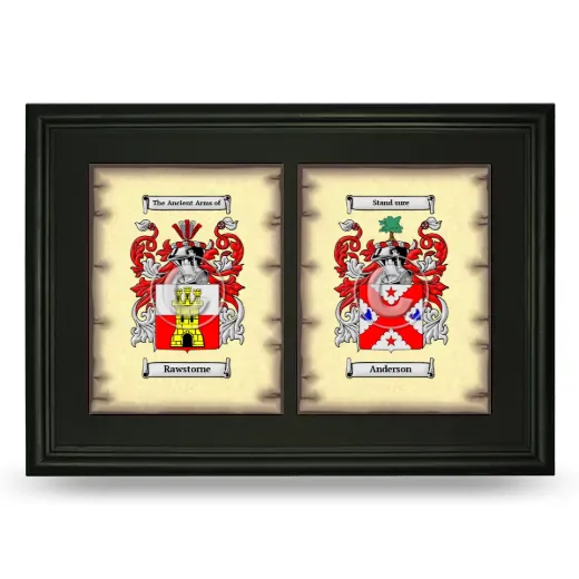Double Coat of Arms Framed - Black