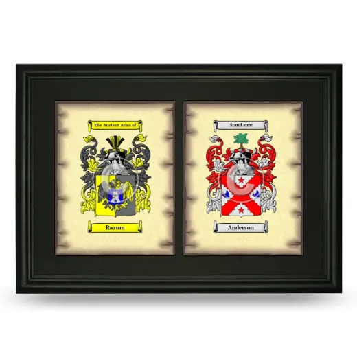 Double Coat of Arms Framed - Black