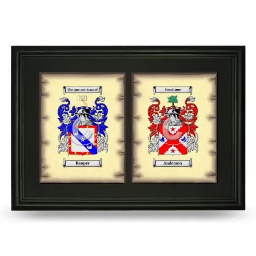 Double Coat of Arms Framed - Black