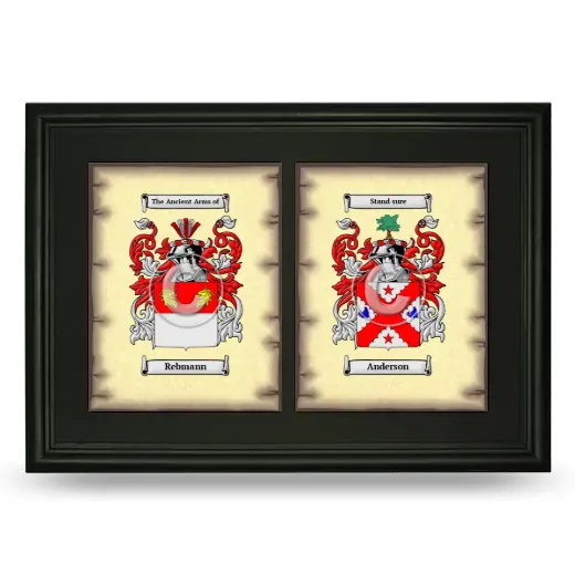 Double Coat of Arms Framed - Black