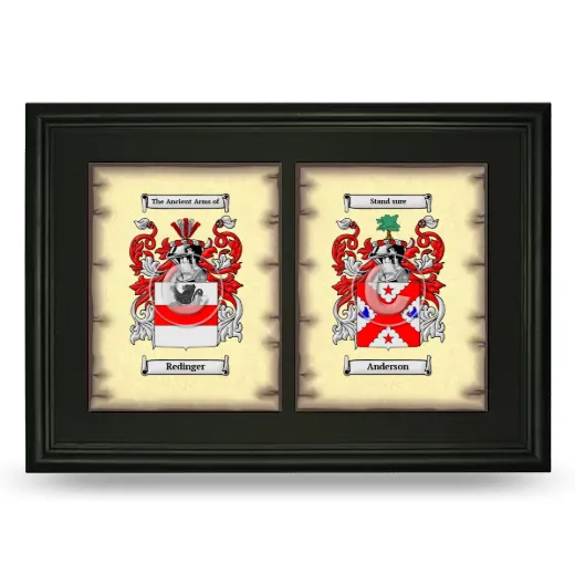 Double Coat of Arms Framed - Black