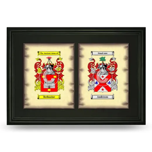 Double Coat of Arms Framed - Black