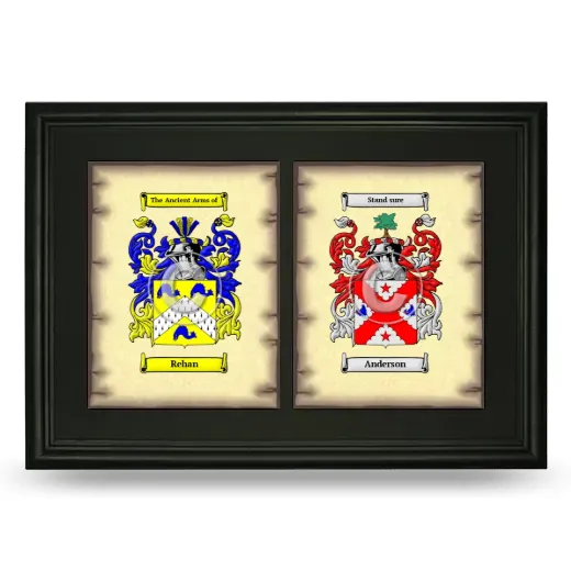 Double Coat of Arms Framed - Black