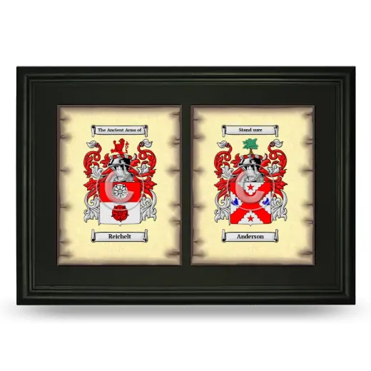 Double Coat of Arms Framed - Black