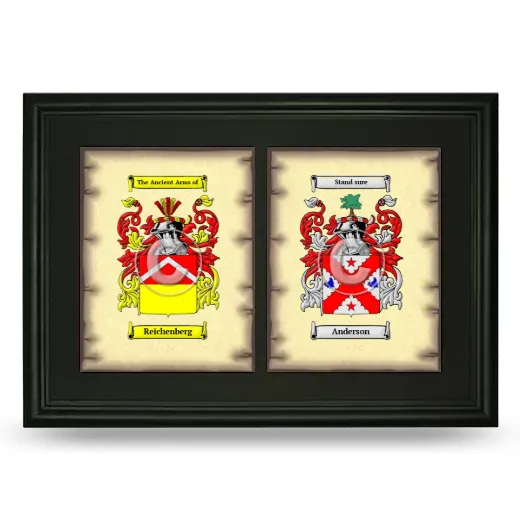 Double Coat of Arms Framed - Black
