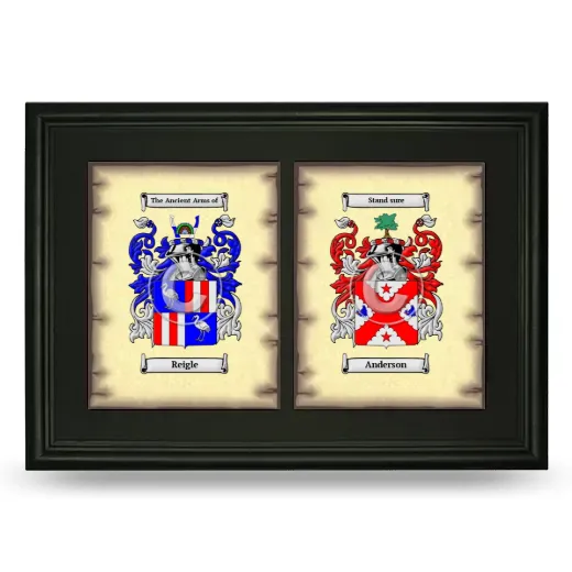 Double Coat of Arms Framed - Black
