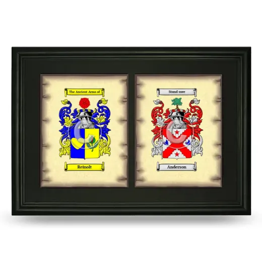 Double Coat of Arms Framed - Black