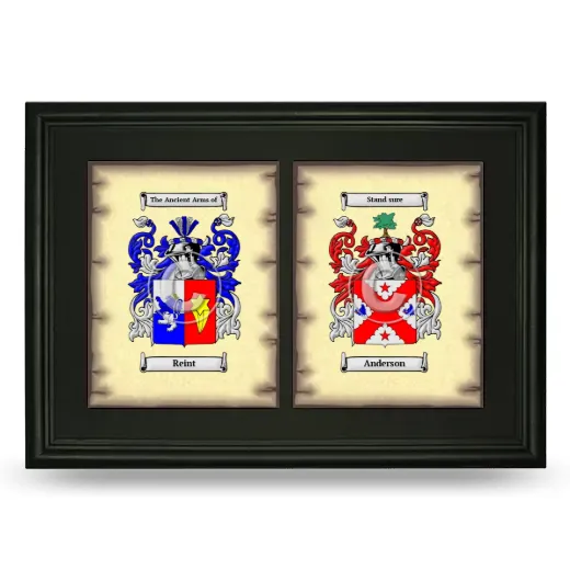 Double Coat of Arms Framed - Black