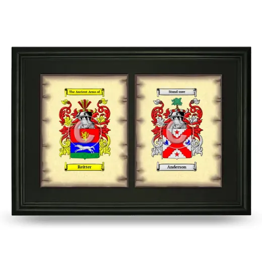 Double Coat of Arms Framed - Black