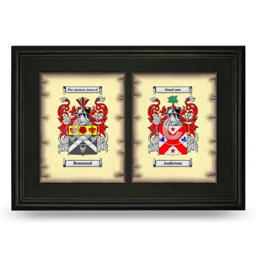 Double Coat of Arms Framed - Black