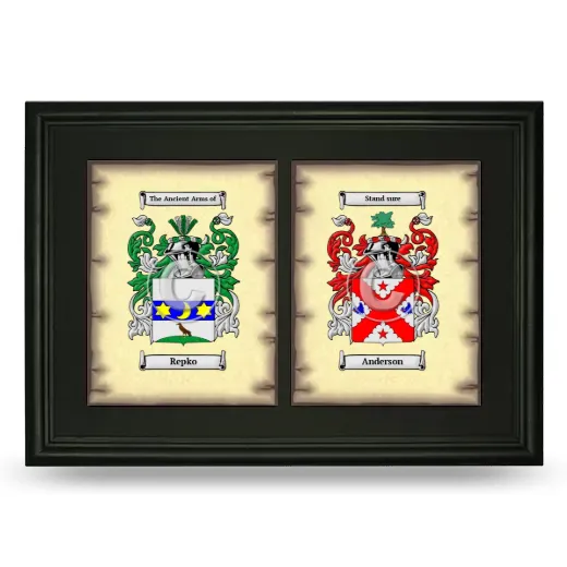 Double Coat of Arms Framed - Black