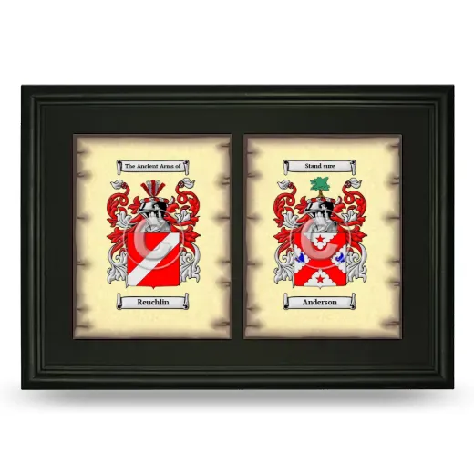 Double Coat of Arms Framed - Black