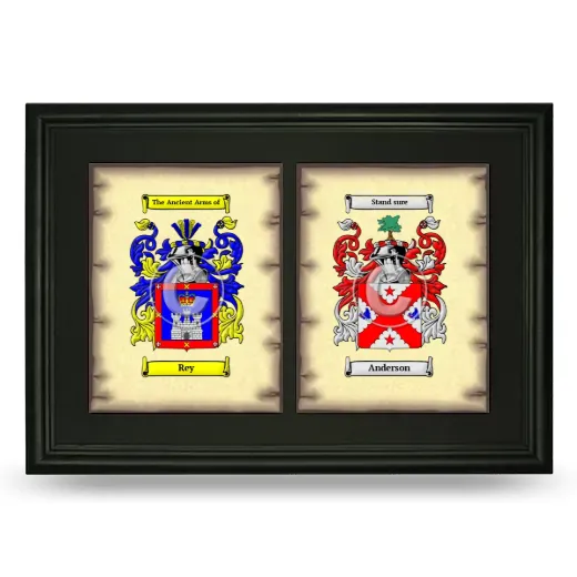Double Coat of Arms Framed - Black
