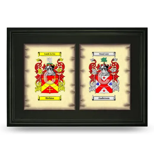 Double Coat of Arms Framed - Black