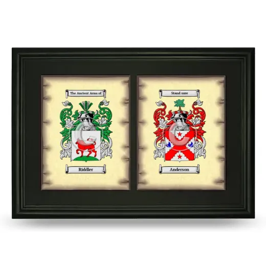 Double Coat of Arms Framed - Black