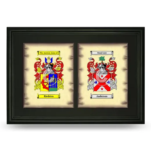 Double Coat of Arms Framed - Black