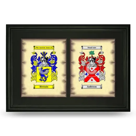 Double Coat of Arms Framed - Black