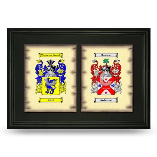 Double Coat of Arms Framed - Black