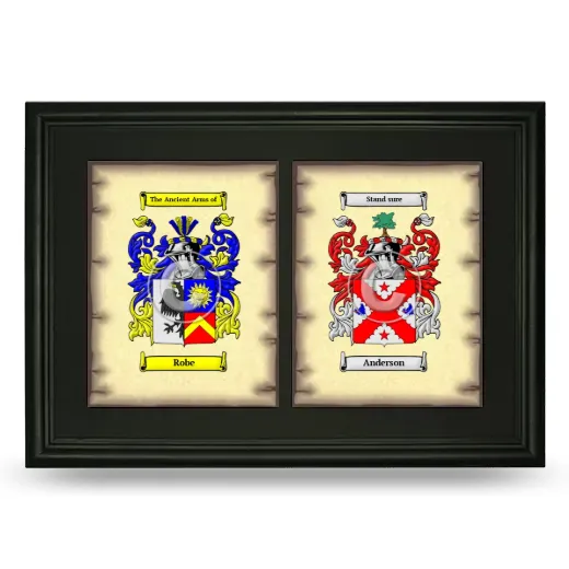 Double Coat of Arms Framed - Black