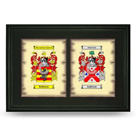 Double Coat of Arms Framed - Black