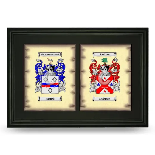 Double Coat of Arms Framed - Black