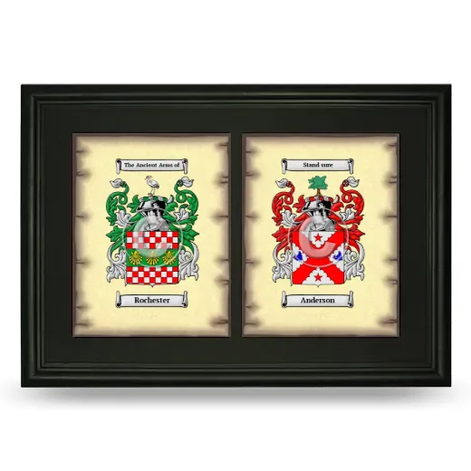 Double Coat of Arms Framed - Black