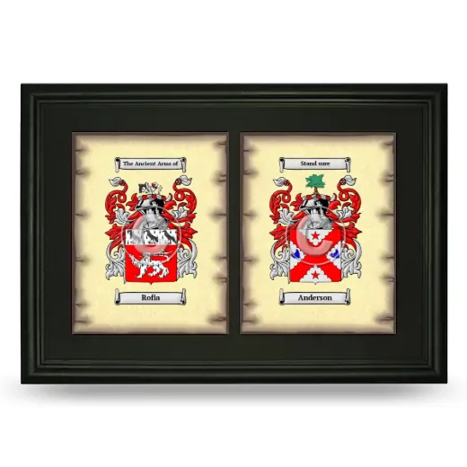 Double Coat of Arms Framed - Black