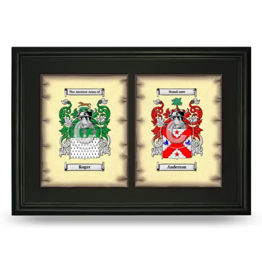 Double Coat of Arms Framed - Black