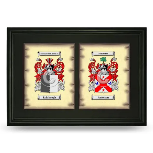 Double Coat of Arms Framed - Black