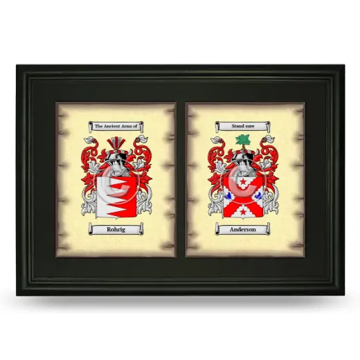 Double Coat of Arms Framed - Black